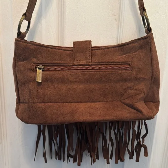 Brown Fringe Shoulder Bag - Picture 4 of 6